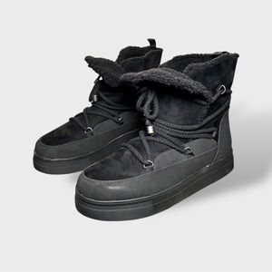 MIA Disa Black Faux Suede Women’s Lace Winter Vegan Boots Sz 8.5